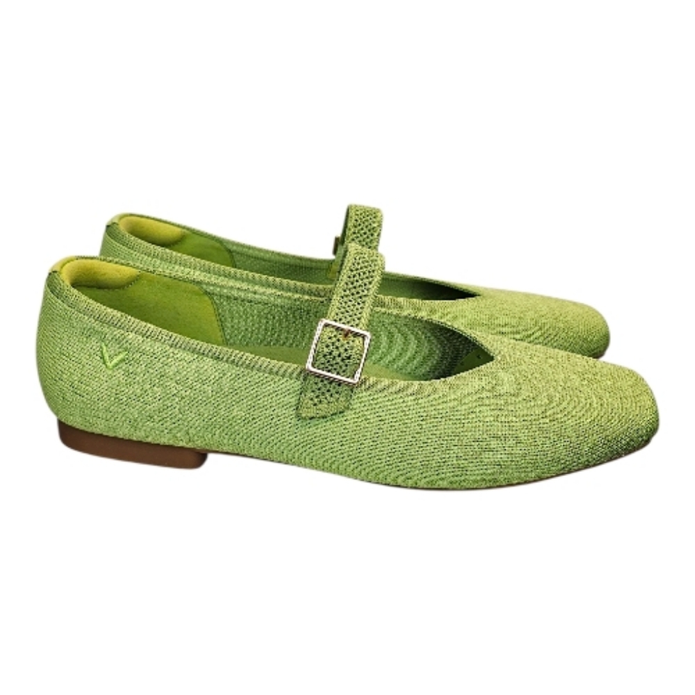 NWOT Vivaia Margot Pistachio Ombre Square Toe Mary Jane Flats Sz 37 Balletcore - Picture 6 of 15